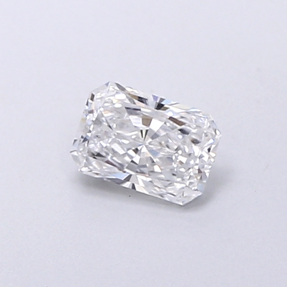 Actual 0.34 carat D Radiant lab-grown diamond