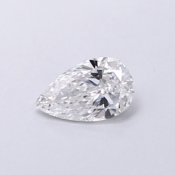 Actual 0.28 carat D Pear lab-grown diamond