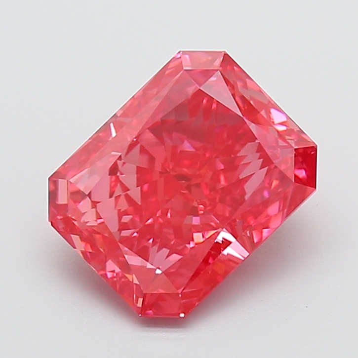 3.07 ct Radiant Fancy Vivid Pink Lab-Grown Diamond