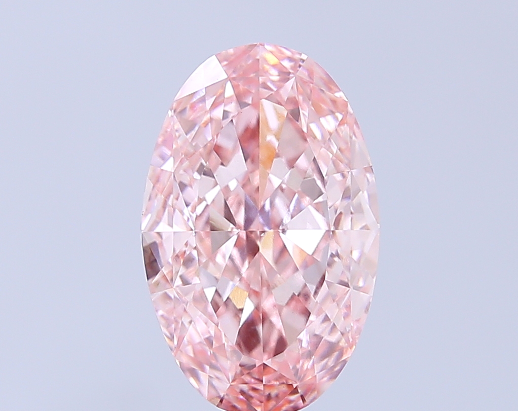 5.03 ct Oval Fancy Intense Pink Lab-Grown Diamond