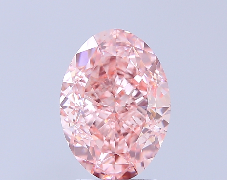 4.01 ct Oval Fancy Vivid Pink Lab-Grown Diamond