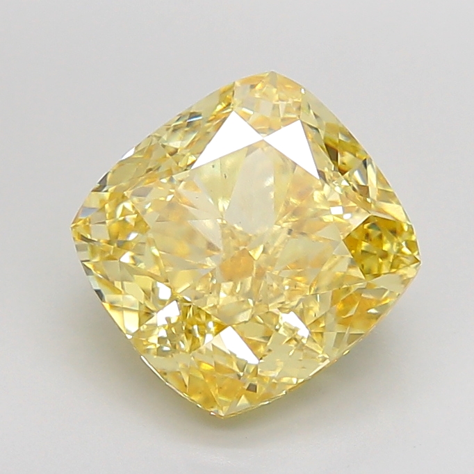 IGI Certified LG747527952 | 6.03 ct Fancy Yellow Cushion VS2 Lab-Grown Diamond