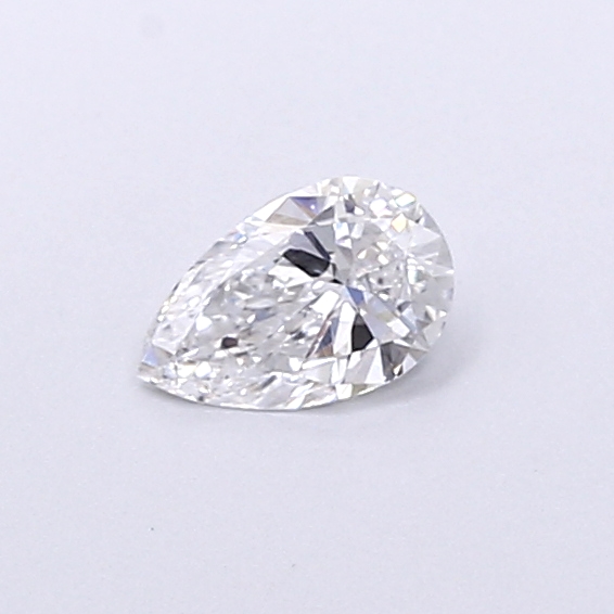 Actual 0.28 carat D Pear lab-grown diamond