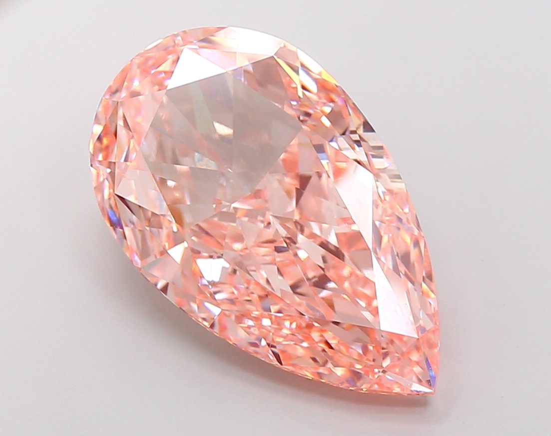 15.04 ct Pear Fancy Vivid Pink Lab-Grown Diamond