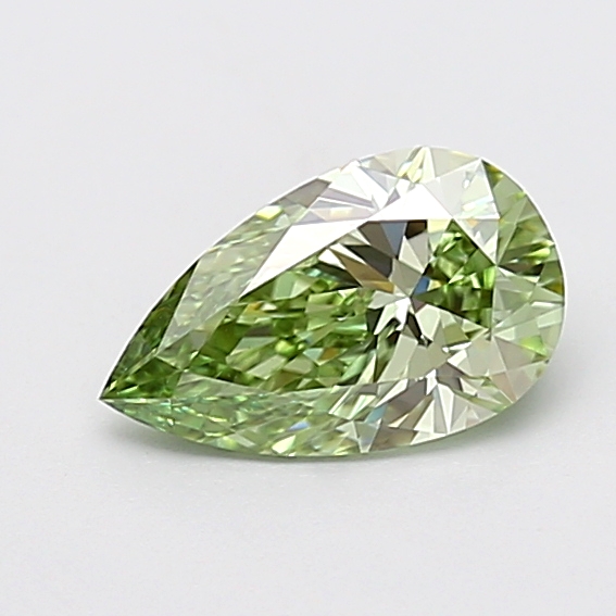 1.08 ct Pear Fancy Vivid Green Lab-Grown Diamond