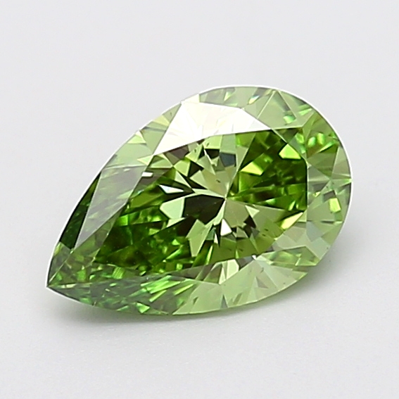 1.51 ct Pear Fancy Vivid Green Lab-Grown Diamond