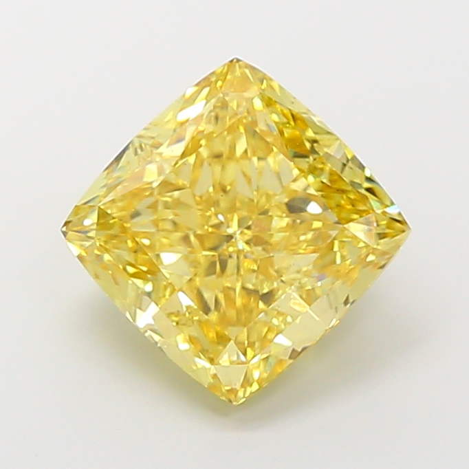 5.01 ct Cushion Fancy Intense Yellow Lab-Grown Diamond