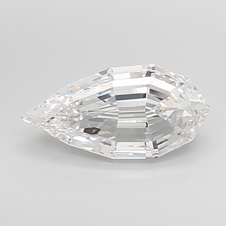 4.13 carat Pear Step Cut lab grown diamond, E VVS2, IGI certified