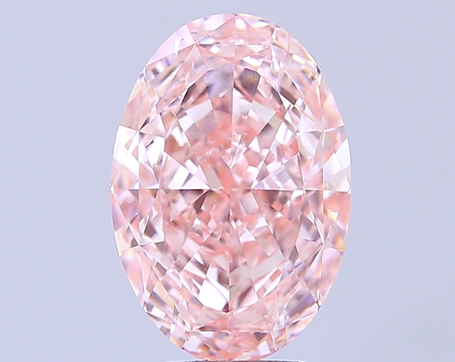 5.04 ct Oval Fancy Vivid Pink Lab-Grown Diamond