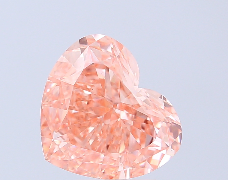5.02 ct Heart Fancy Vivid Orange Pink Lab-Grown Diamond