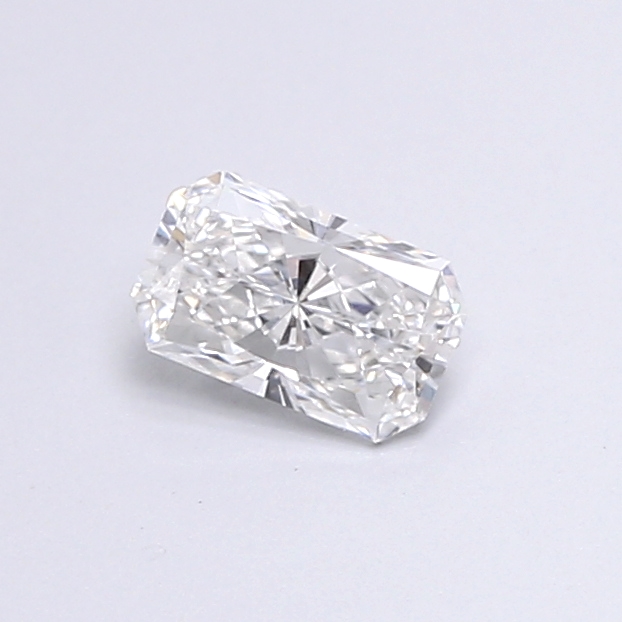 Actual 0.31 carat E Radiant lab-grown diamond