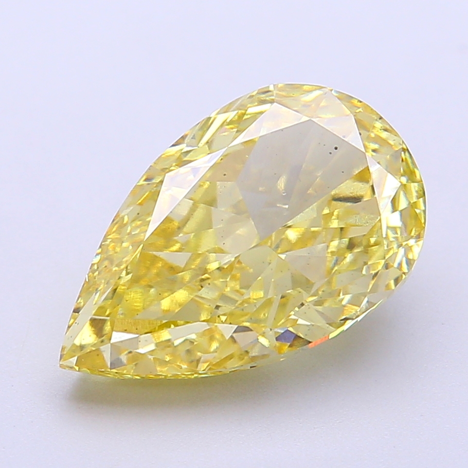 5.01 ct Pear Fancy Intense Yellow Lab-Grown Diamond