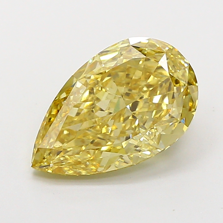 3.04 ct Pear Fancy Intense Yellow Lab-Grown Diamond
