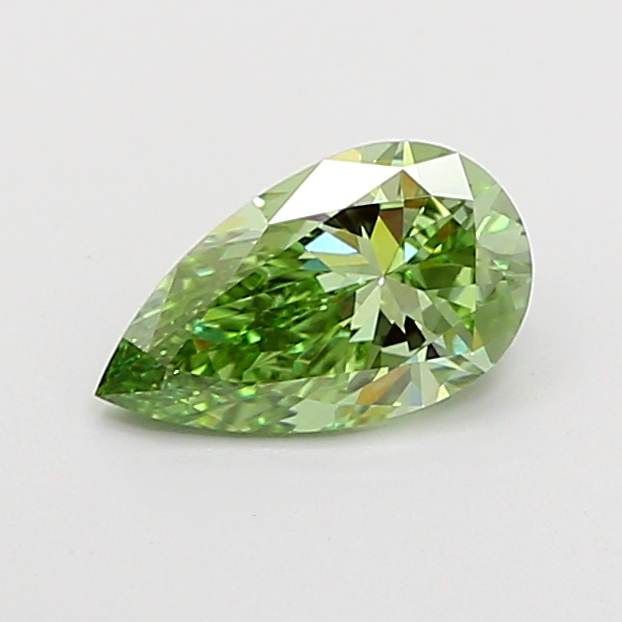 1.01 ct Pear Fancy Vivid Green Lab-Grown Diamond