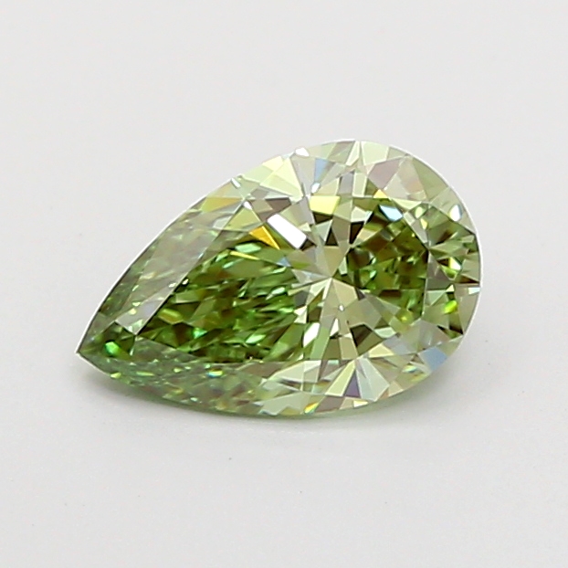 1.07 ct Pear Fancy Vivid Green Lab-Grown Diamond