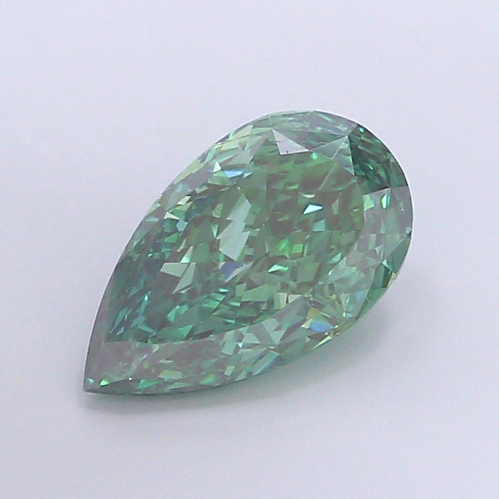 4.03 ct Pear Fancy Vivid Green Lab-Grown Diamond