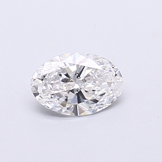 Actual 0.28 carat D Oval lab-grown diamond