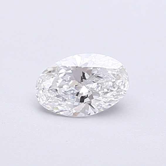 Actual 0.28 carat D Oval lab-grown diamond