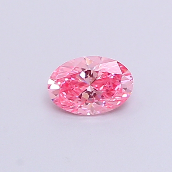 Actual 0.29 carat Fancy Vivid Pink Oval lab-grown diamond