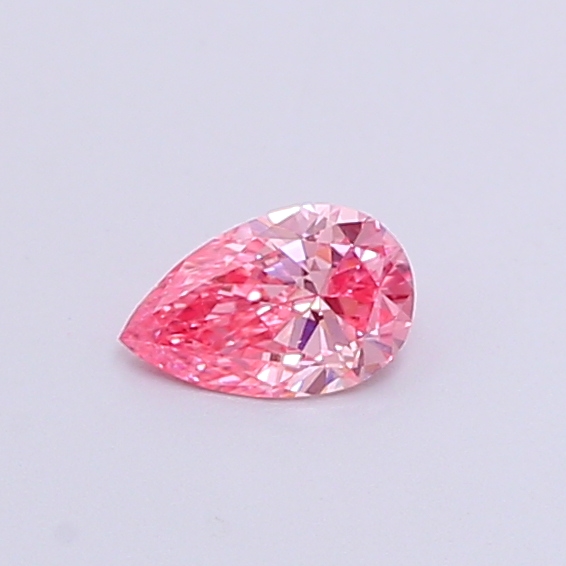 Actual 0.23 carat Fancy Vivid Pink Pear lab-grown diamond