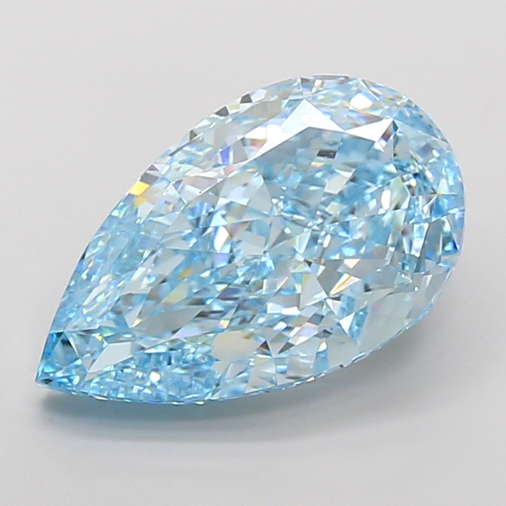 10.01 ct Pear, Fancy Vivid Blue VVS2 IGI CVD