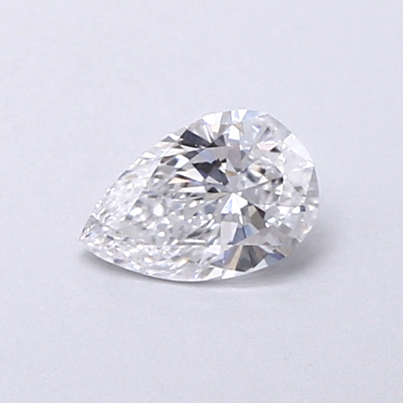 Actual 0.28 carat D Pear lab-grown diamond