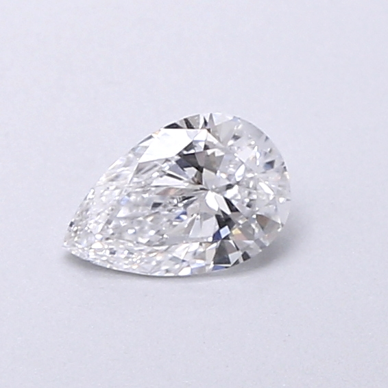 Actual 0.28 carat D Pear lab-grown diamond