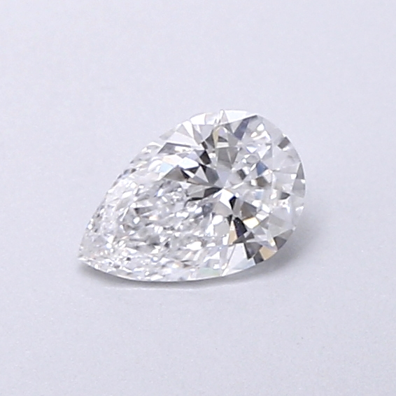 Actual 0.28 carat D Pear lab-grown diamond