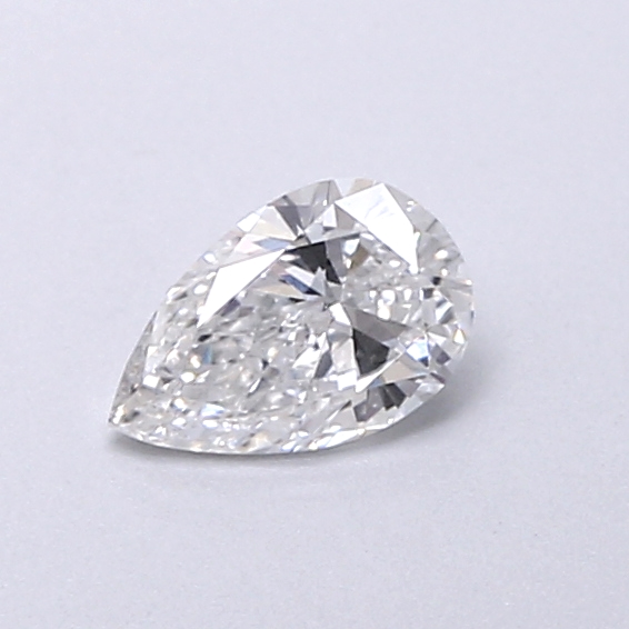 Actual 0.29 carat E Pear lab-grown diamond