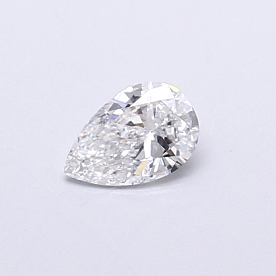 Actual 0.28 carat D Pear lab-grown diamond