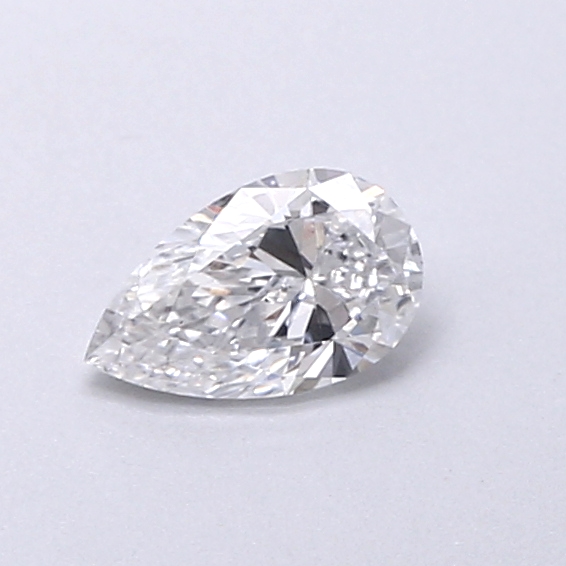 Actual 0.28 carat D Pear lab-grown diamond