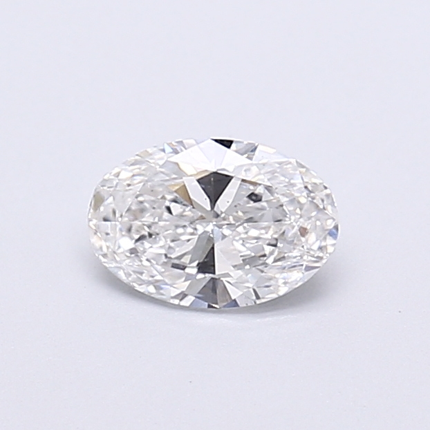 Actual 0.38 carat D Oval lab-grown diamond