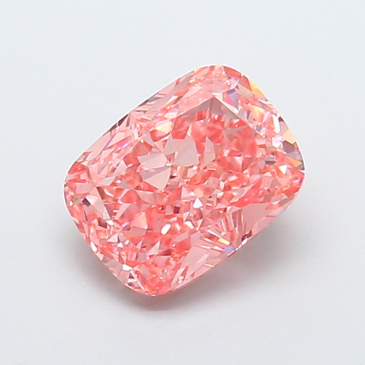 2.96 ct Pink (Vivid) VS2 Cushion lab-grown diamond