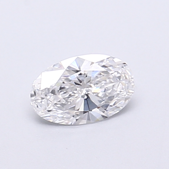 Actual 0.33 carat D Oval lab-grown diamond