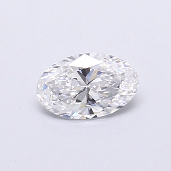 Actual 0.28 carat D Oval lab-grown diamond