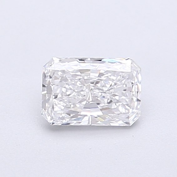 Actual 0.4 carat D Radiant lab-grown diamond