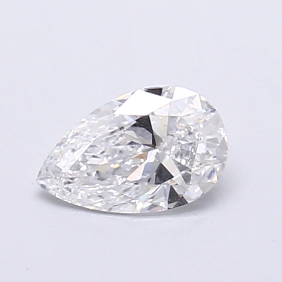Actual 0.29 carat D Pear lab-grown diamond