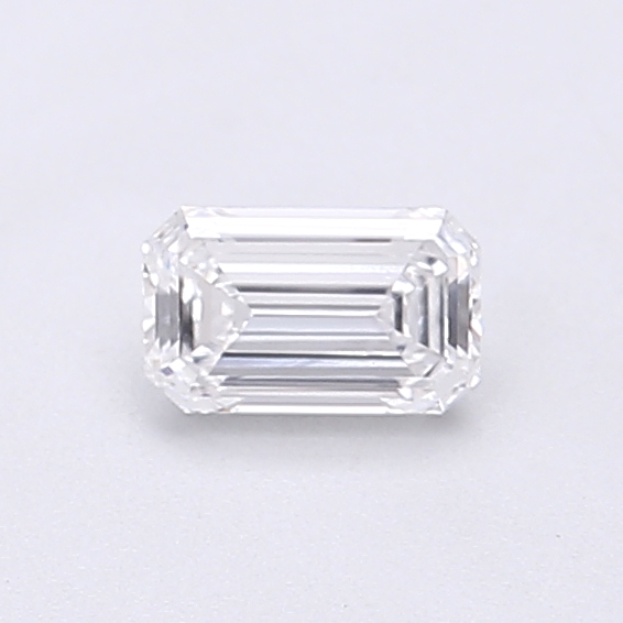 Actual 0.38 carat D VVS2 Emerald lab-grown diamond