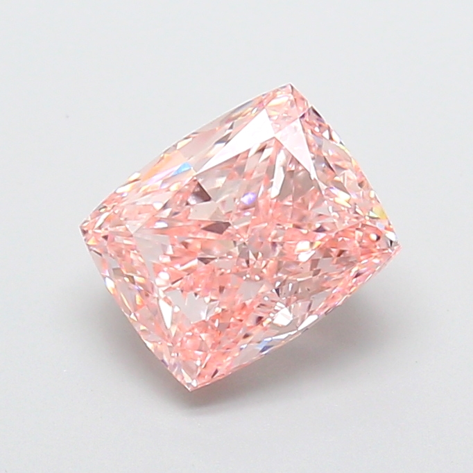 1.00 ct Cushion Fancy Vivid Pink Lab-Grown Diamond