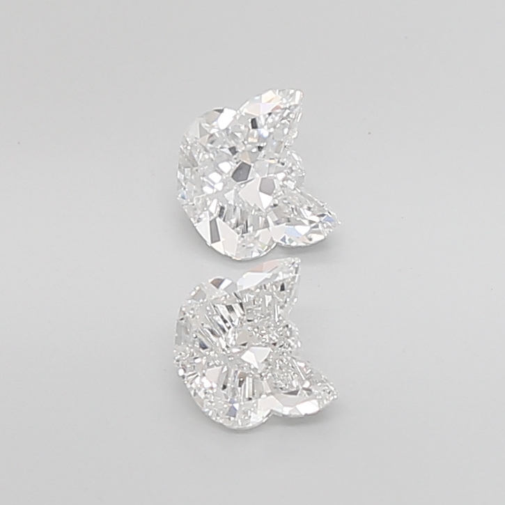 Matched pair of Diamond Cut lab grown diamonds, 6.00 × 4.40 mm, E VVS2, 1.11ct total
