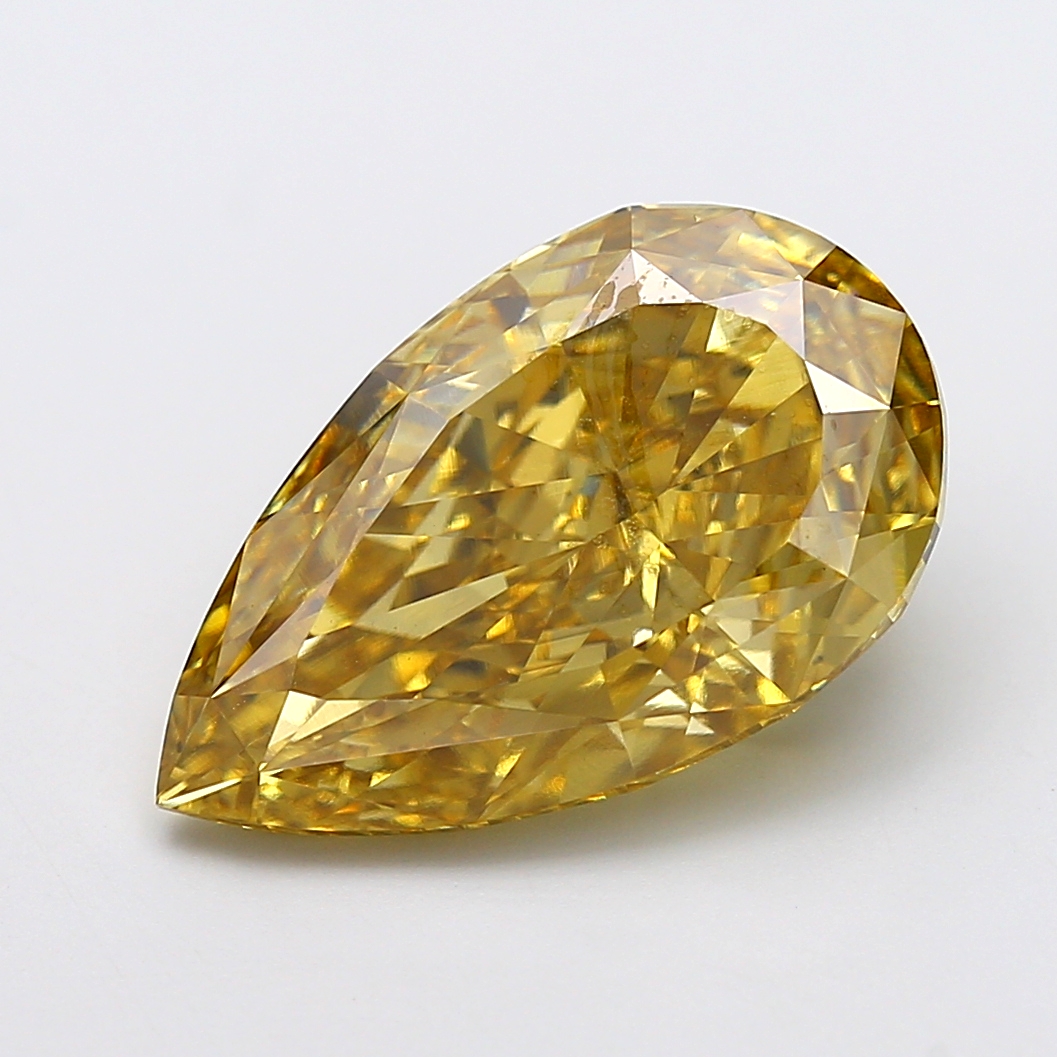 10.00 ct Pear Fancy Intense Yellow Lab-Grown Diamond