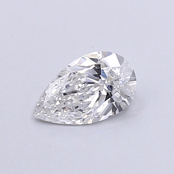 Actual 0.26 carat D Pear lab-grown diamond