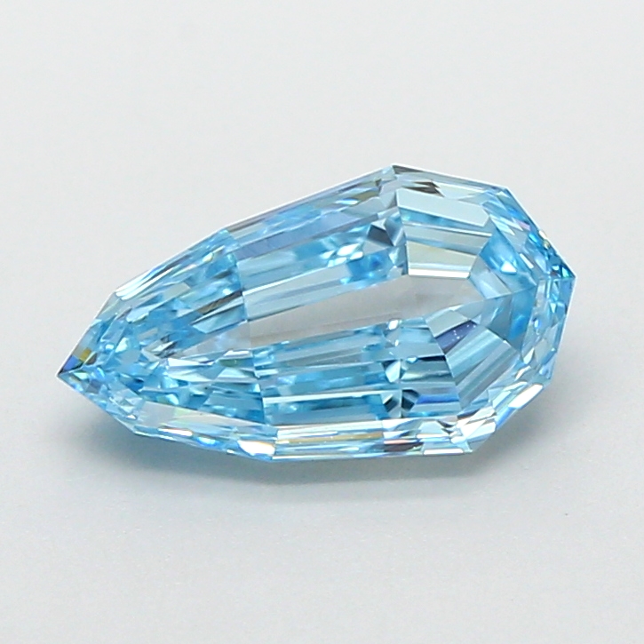 1.41 ct Blue (Vivid) VS1 Modified Pear Step Cut lab-grown diamond