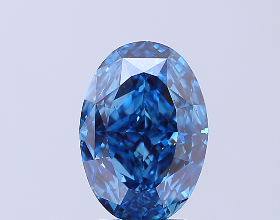 3.00 ct Oval Fancy Vivid Blue Lab-Grown Diamond