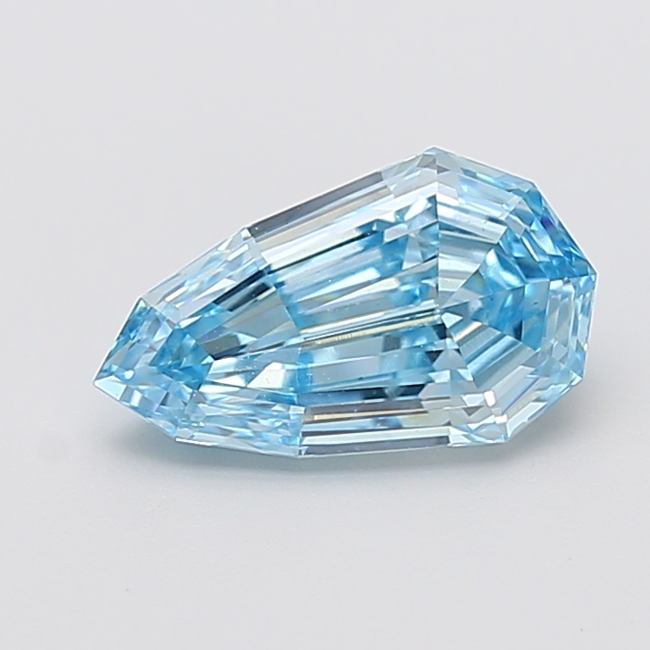 2.47 ct Blue (Vivid) VS1 Modified Pear Step Cut lab-grown diamond