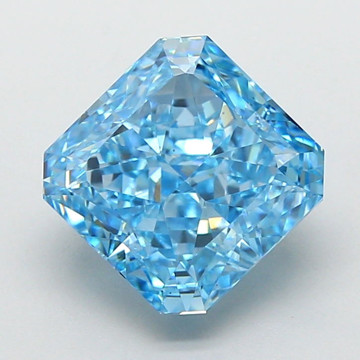 3.11 ct Blue (Vivid) VS1 Square Radiant lab-grown diamond