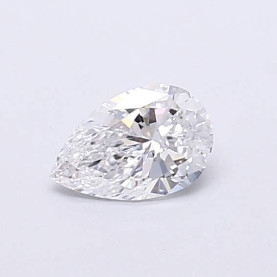 Actual 0.29 carat D Pear lab-grown diamond