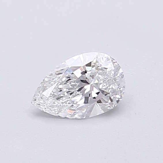 Actual 0.29 carat D Pear lab-grown diamond