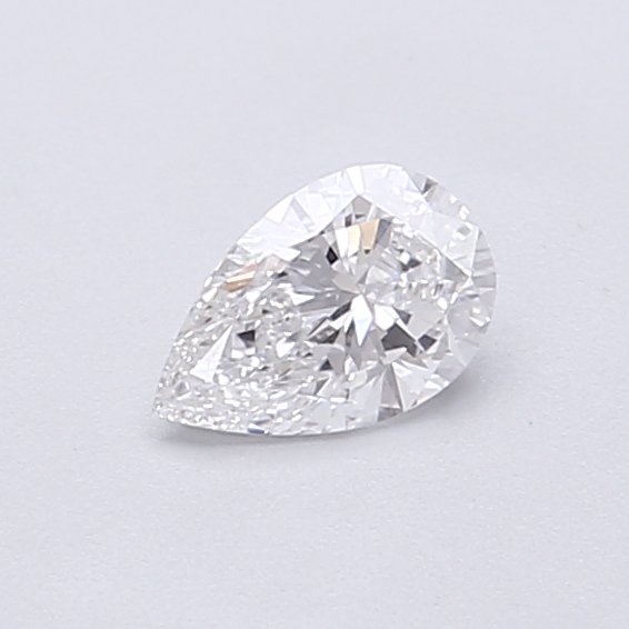 Actual 0.29 carat D Pear lab-grown diamond
