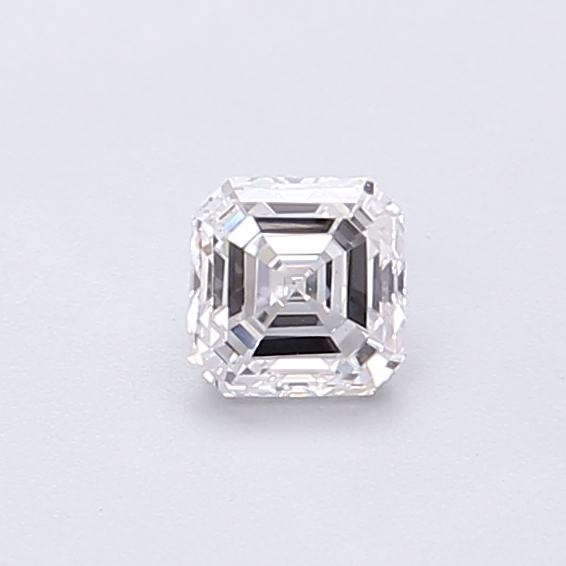 Actual 0.34 carat E Asscher lab-grown diamond